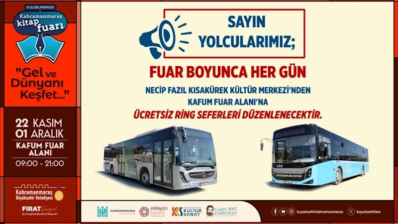 Büyükşehir’den Kitap Fuarı’na Ücretsiz Ring Seferi