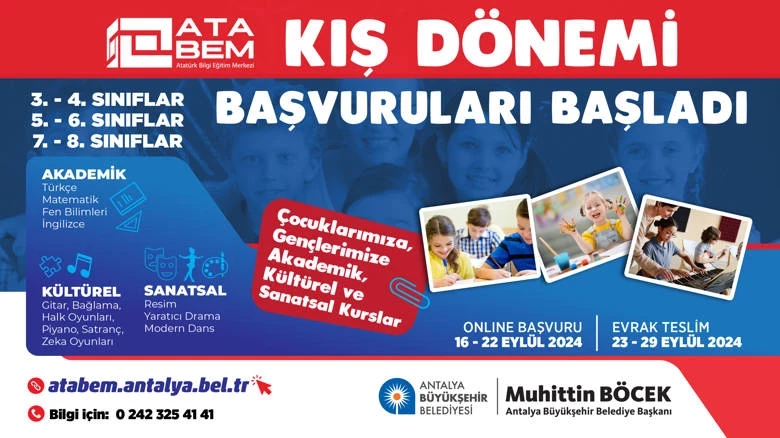 ATABEM Kış Dönemi Kurs Kayıtları başlıyor