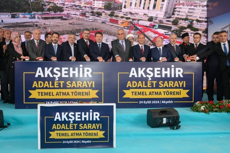 ADALET BAKANI TUNÇ, AKŞEHİR ADALET SARAYININ TEMEL ATMA TÖRENİNE KATILDI