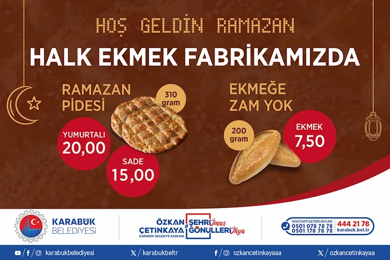 Karabük Belediyesi Halk Ekmek’te Pide Fiyatları Belli Oldu