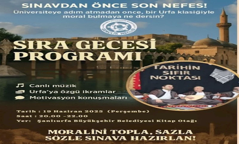ŞANLIURFA’DA YKS ÖNCESİ GENÇLERE MORAL VE MOTİVASYON GECESİ