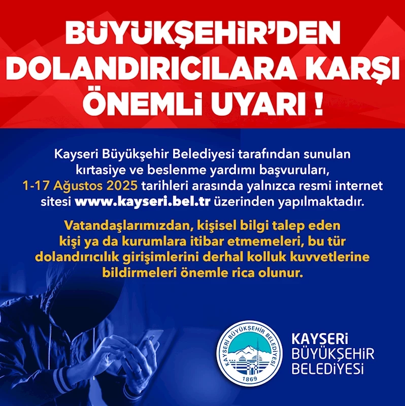 Büyükşehir’den Dolandırıcılık Uyarısı: Yardım Başvuruları Sadece Resmi Siteden Yapılıyor